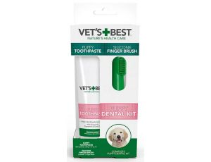 Vet's Best Dental żel + szczoteczka zestaw Puppy