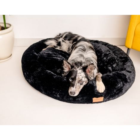 MIMIKO Pets Legowisko Shaggy okrągłe XXL 100cm czarne - 3