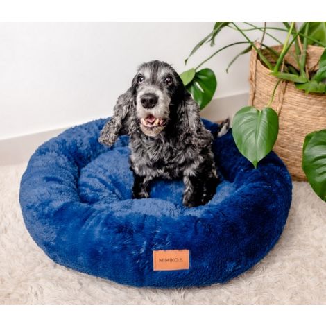 MIMIKO Pets Legowisko Shaggy okrągłe XL 75cm chabrowe - 3