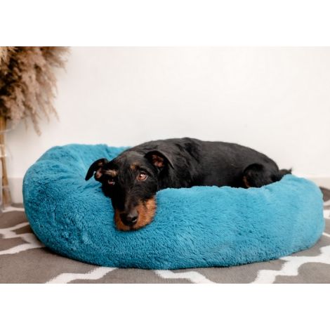 MIMIKO Pets Legowisko Shaggy okrągłe XL 75cm turkusowe - 3