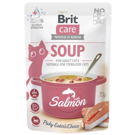 Brit Care Cat Soup Salmon saszetka 75g