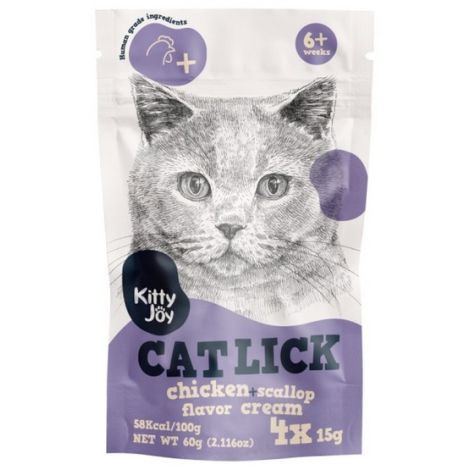 Kitty Joy Cat Lick Kurczak & Przegrzebki Cream 4x15g