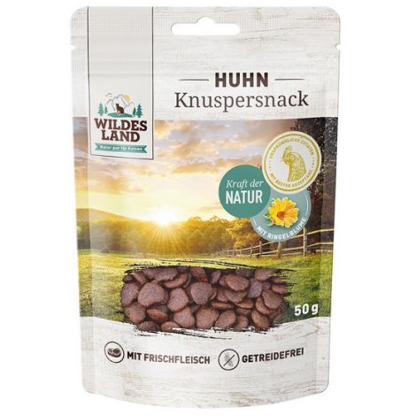 Wildes Land Cat Knuspersnack Huhn & Ringelblum 50g