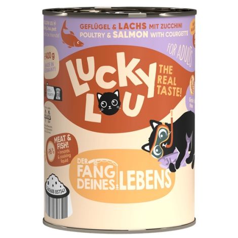 Lucky Lou Lifestage Adult Drób i łosoś puszka 400g