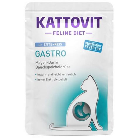 Kattovit Feline Diet Gastro kaczka i ryż saszetka 85g