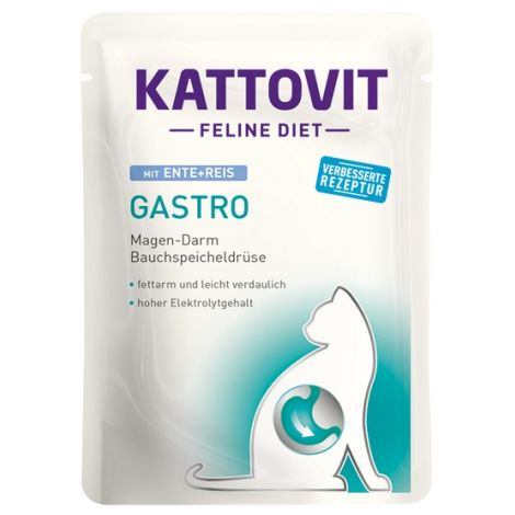 Kattovit Feline Diet Gastro kaczka i ryż saszetka 85g - 4