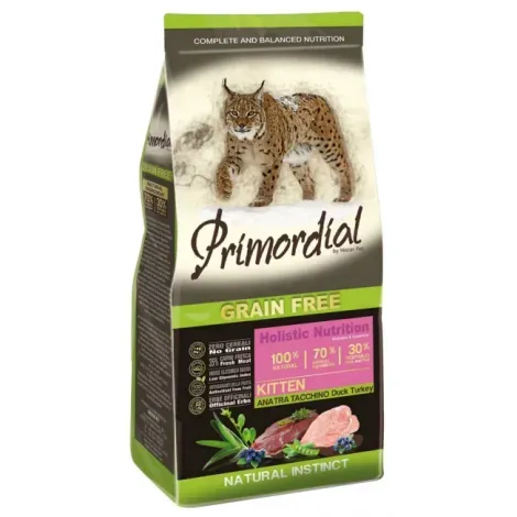 Primordial Cat Grain Free Kitten Duck & Turkey 2kg + zabawka KONG - 2