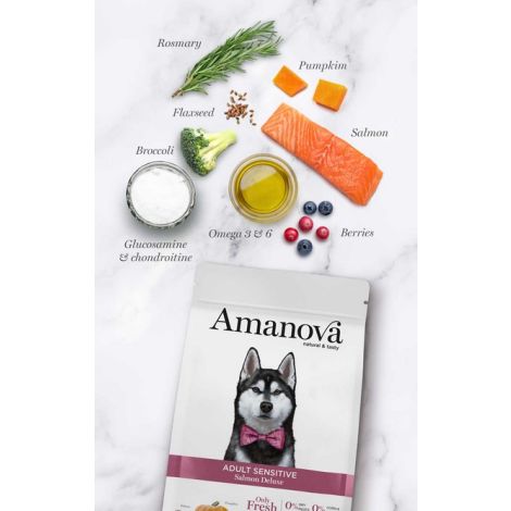 Amanova Dog Adult Sensitive Salmon Deluxe - łosoś 10kg - 2