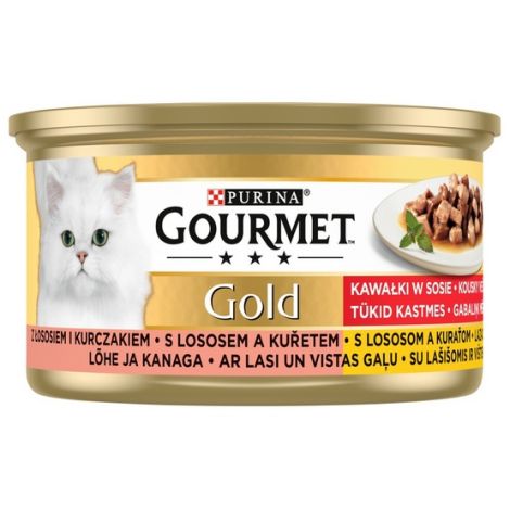 Gourmet Gold Łosoś i kurczak w sosie 85g