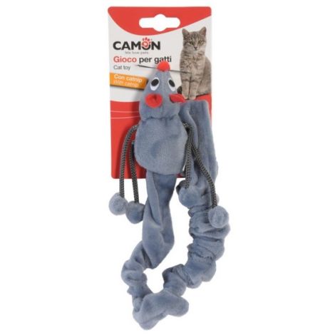 Camon Cat Toy Poliestrowa mysz z kocimiętką i długim sznurem 50cm