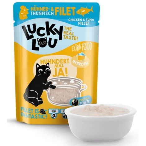 Lucky Lou Extrafood Kurczak i tuńczyk w bulionie saszetka 70g