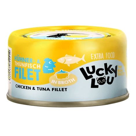 Lucky Lou Extrafood Kurczak i tuńczyk w bulionie puszka 70g