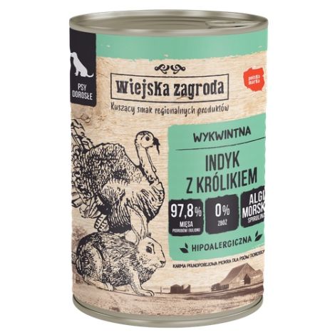 Wiejska Zagroda Indyk z królikiem puszka 400g