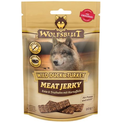 Wolfsblut Dog Meat Jerky Wild Duck & Turkey 80g