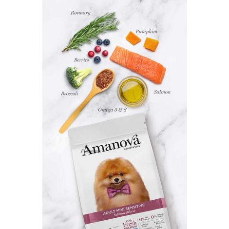 Amanova Dog Adult Mini Sensitive Salmon Deluxe - łosoś 800g - 2