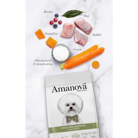 Amanova Dog Adult Mini Digestive Divine Rabbit - królik 800g - 2