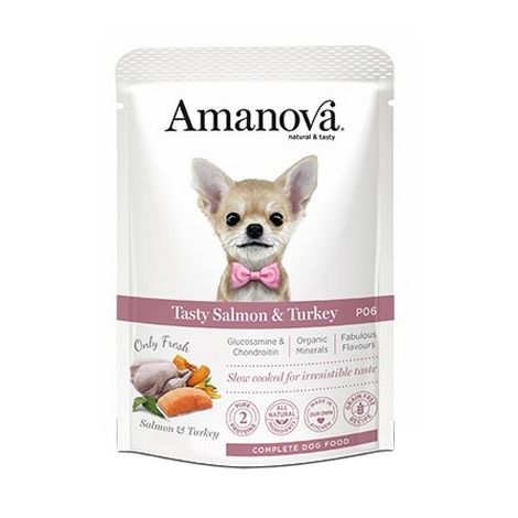 Amanova Dog Adult Tasty Salmon & Turkey - łosoś i indyk saszetka 100g [P06]