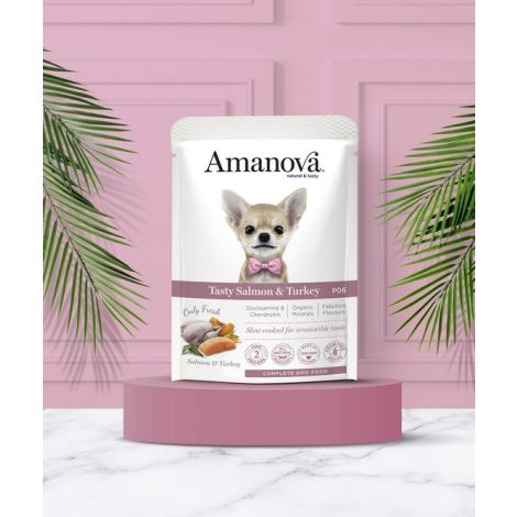 Amanova Dog Adult Tasty Salmon & Turkey - łosoś i indyk saszetka 100g [P06] - 3