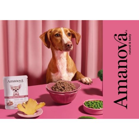 Amanova Dog Adult Tasty Salmon & Turkey - łosoś i indyk saszetka 100g [P06] - 5