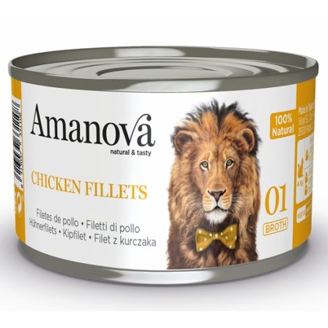 Amanova Cat Chicken Fillets - kurczak w bulionie puszka 70g [01]