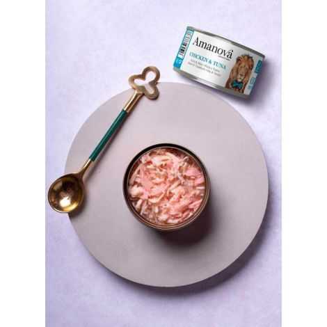 Amanova Cat Chicken & Tuna - kurczak i tuńczyk w bulionie puszka 70g [05] - 2