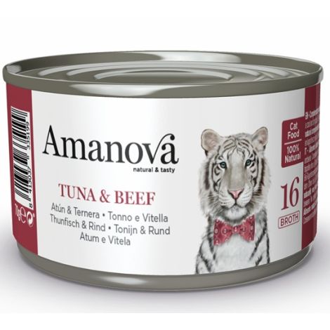 Amanova Cat Tuna & Beef - tuńczyk i wołowina w bulionie puszka 70g [16]