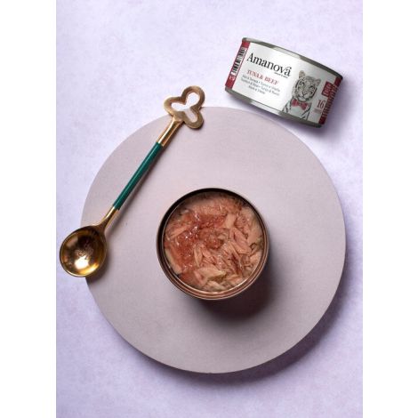 Amanova Cat Tuna & Beef - tuńczyk i wołowina w bulionie puszka 70g [16] - 2