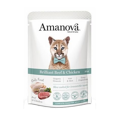 Amanova Cat Brilliant Beef & Chicken - wołowina i kurczak saszetka 85g [P14]