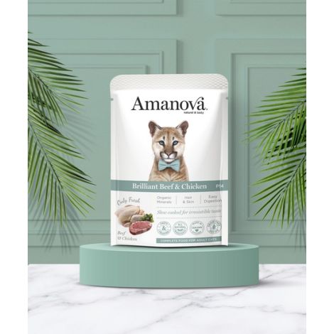 Amanova Cat Brilliant Beef & Chicken - wołowina i kurczak saszetka 85g [P14] - 3
