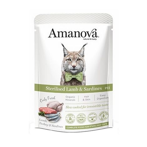 Amanova Cat Sterilised Lamb & Sardines - jagnięcina i sardynki saszetka 85g [P13]