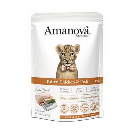 Amanova Cat Kitten Chicken & Fish - kurczak i biała ryba saszetka 85g [P09]