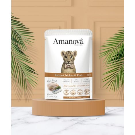 Amanova Cat Kitten Chicken & Fish - kurczak i biała ryba saszetka 85g [P09] - 3