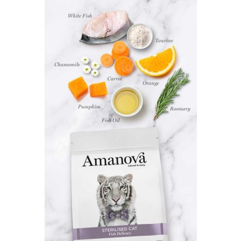 Amanova Cat Sterilised Fish Delicacy - biała ryba 300g - 2