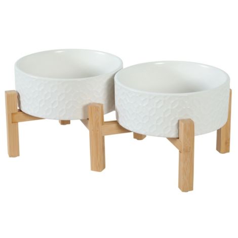 Zolux Miska ceramiczna dla psa i kota Keramo Duo 2x700ml biała - 2