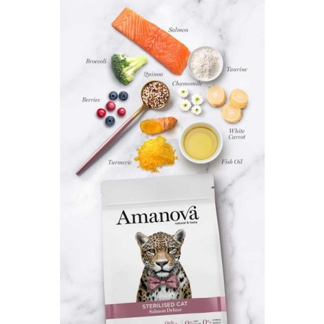Amanova Cat Sterilised Salmon Deluxe - łosoś 6kg - 2