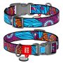 Collar WauDog Nylon Obroża nylonowa z QR-paszportem, plastikowy fastex, wzór LATO, 20mm/28-40cm