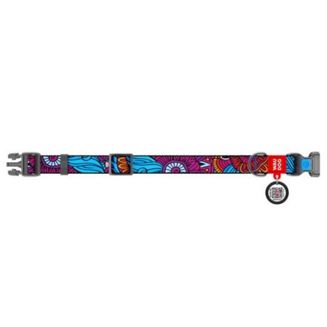 Collar WauDog Nylon Obroża nylonowa z QR-paszportem, plastikowy fastex, wzór LATO, 25mm/37-58cm - 2
