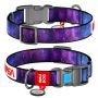 Collar WauDog Nylon Obroża nylonowa z QR-paszportem, plastikowy fastex, wzór NASA21, 15mm/25-35cm
