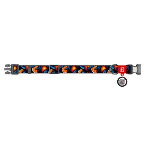 Collar WauDog Nylon Obroża nylonowa z QR-paszportem, plastikowy fastex, wzór POMARAŃCZE, 20mm/28-40cm - 2