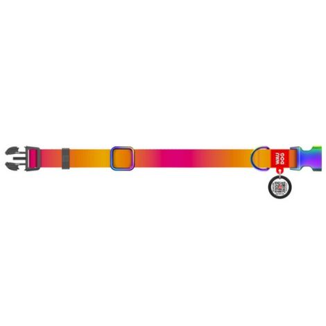 Collar WauDog Recycled Obroża nylonowa z QR-paszportem, gradient XL 25mm x 37-58cm pomarańczowy - 2