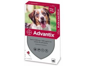 Advantix Spot-On dla psa 10-25kg - roztwór przeciwko pchłom i kleszczom - 1 pipeta w opakowaniu