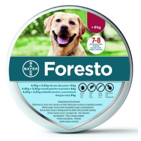 Bayer Foresto Obroża 4,5g + 2,03g  dla psów >8kg